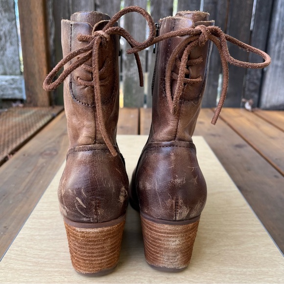 Kork-Ease Cherna Back Tie Stacked Heel Boot In Brown Leather Sz 8.5 - Picture 6 of 16